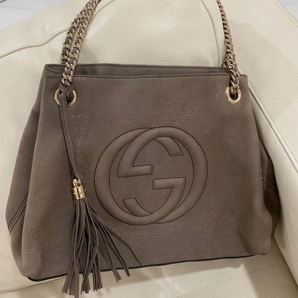 Gucci Soho Fringe Tassel Chain Brown Bag